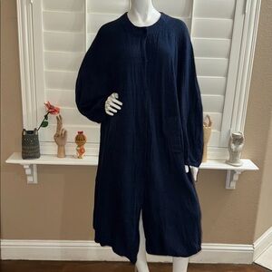 Boboutic Long Knit Coat Dark Blue